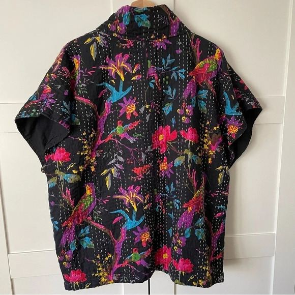 Anthropology Andersen & Lauth Poncho Vest Jacket Quilted OS Lagenlook Art Wear - Picture 3 of 11